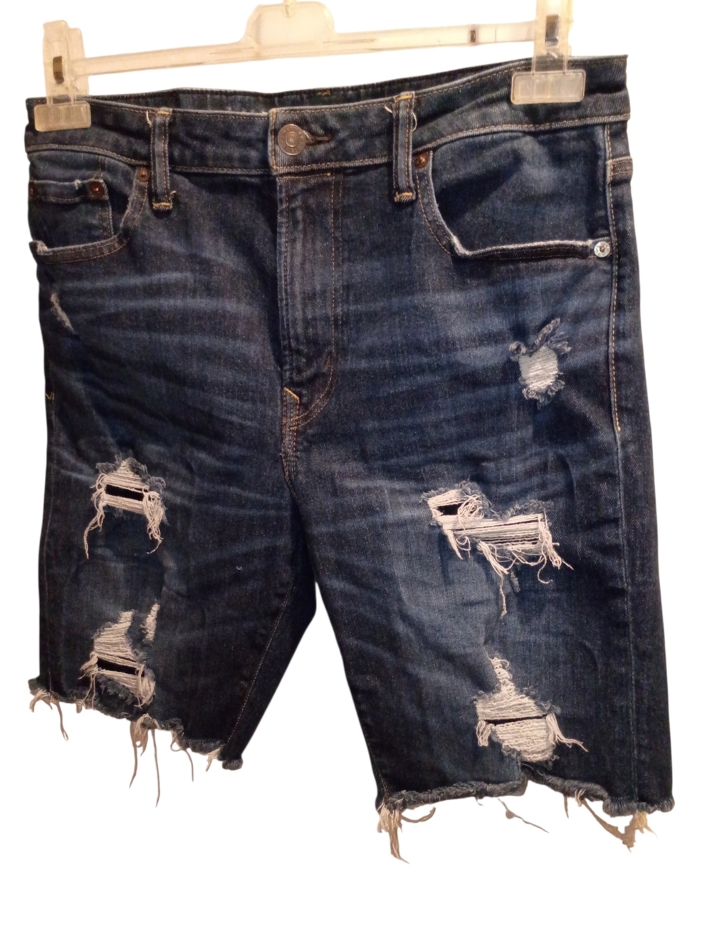 American Eagle Blue Jean Shorts Mens 32 Next Level Airflex Cut Off Distressed